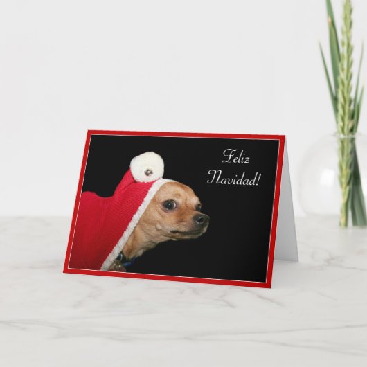 Kerstchihuahua Feestdagen Kaart (Voorkant)