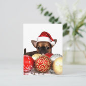 Kerstchihuahua puppy feestdagenkaart (Staand voorkant)