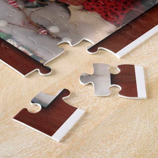 Kerstchihuahua tspot met een kruideniersmond legpuzzel (Zijkant)