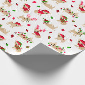 Kerstchihuahuas Cadeaupapier (Hoek)