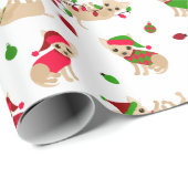 Kerstchihuahuas Cadeaupapier (Rol Hoek)