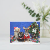Kerstchihuahuas Feestdagenkaart (Staand voorkant)