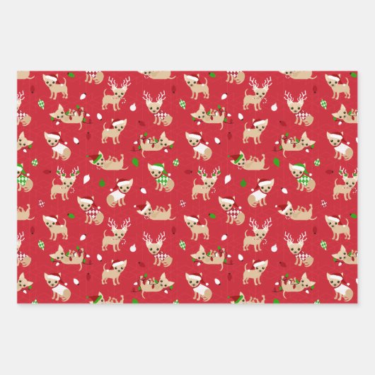 Kerstchihuahuas Inpakpapier Vel (Voorkant 2)
