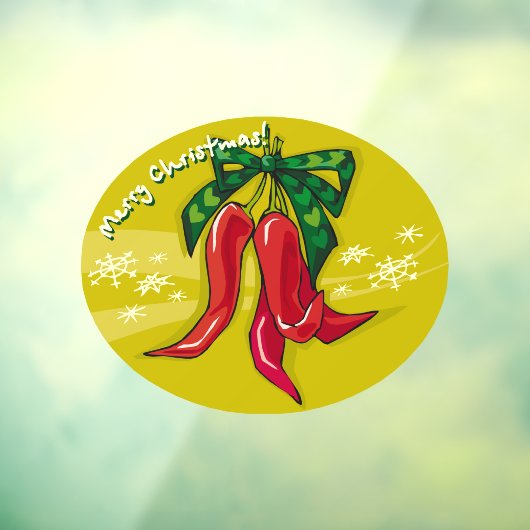 KerstChili Peppers Raamsticker (Vel 3)