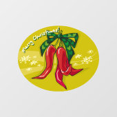 KerstChili Peppers Raamsticker (Vel)