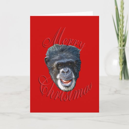 kerstchimpansee feestdagen kaart (Voorkant)