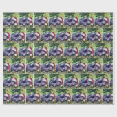 Kerstchimpansee met een kerstmuts cadeaupapier (Vlak)