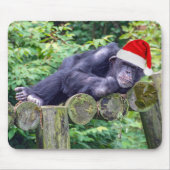 Kerstchimpansee met een kerstmuts muismat (Voorkant)