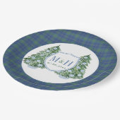 KerstChinoiserie Chic Monogram Weddenschap Shower Papieren Bordje (Gekanteld)