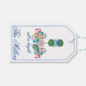 KerstChinoiserie Ginger Jar Topiary Cadeaulabel (Voorkant (Horizontaal))