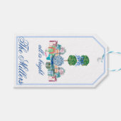 KerstChinoiserie Ginger Jar Topiary Gift Labels Cadeaulabel (Voorkant (Horizontaal))