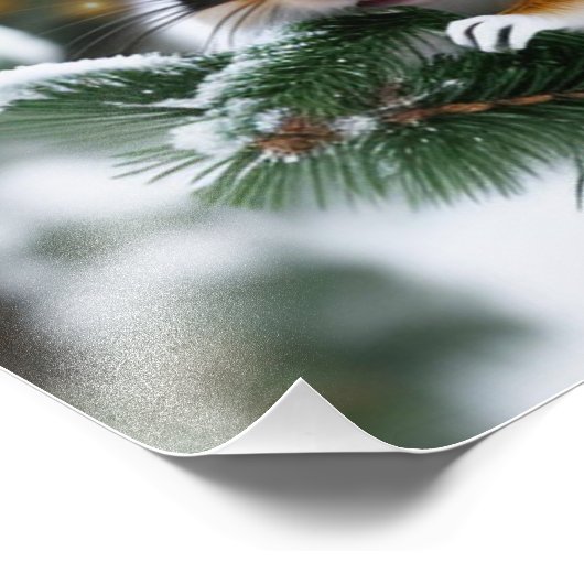 kerstchipmunk foto afdruk (Hoek)