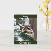 kerstchipmunk kaart (Gele Bloem)
