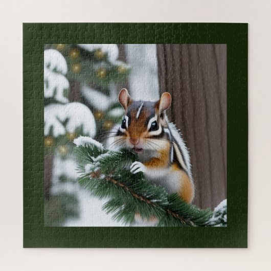 kerstchipmunk legpuzzel (Verticaal)