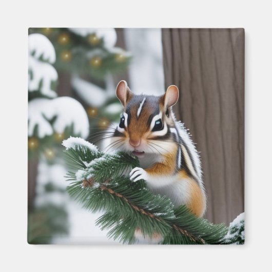 kerstchipmunk magneet (Voorkant)