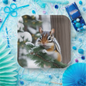 kerstchipmunk papieren bordje (Feest)