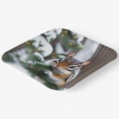 kerstchipmunk papieren bordje (Gebogen)