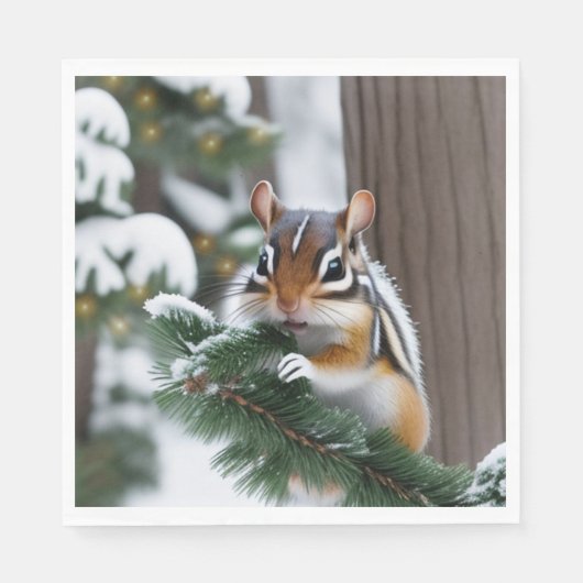 kerstchipmunk servet (Voorkant)