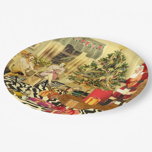 Kerstchippendale Papieren Bordje (Gekanteld)