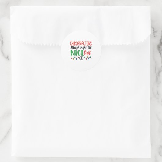 Kerstchiropractor, chiropractisch ronde sticker (Tas)