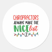 Kerstchiropractor, chiropractisch ronde sticker (Voorkant)