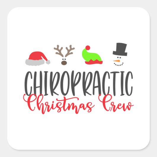 Kerstchiropractor, chiropractisch vierkante sticker (Voorkant)