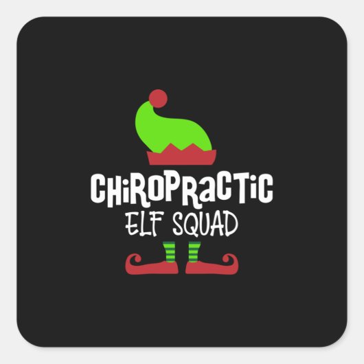 Kerstchiropractor, chiropractisch vierkante sticker (Voorkant)