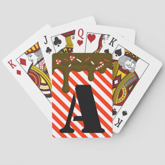 Kerstchocolade druppel pepermunt snoepjes xmas c pokerkaarten (Achterkant)