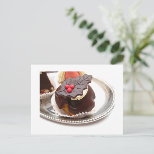 kerstchocolade feestdagenkaart (Staand voorkant)