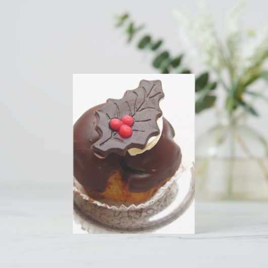 kerstchocolade feestdagenkaart (Staand voorkant)