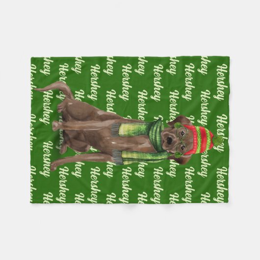 Kerstchocolade Lab met de naam Dog Fleece Deken (Voorkant (Horizontaal))