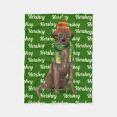Kerstchocolade Lab met de naam Dog Fleece Deken (Voorkant)