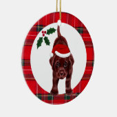 Kerstchocolade Lab Puppy Keramisch Ornament (Rechts)