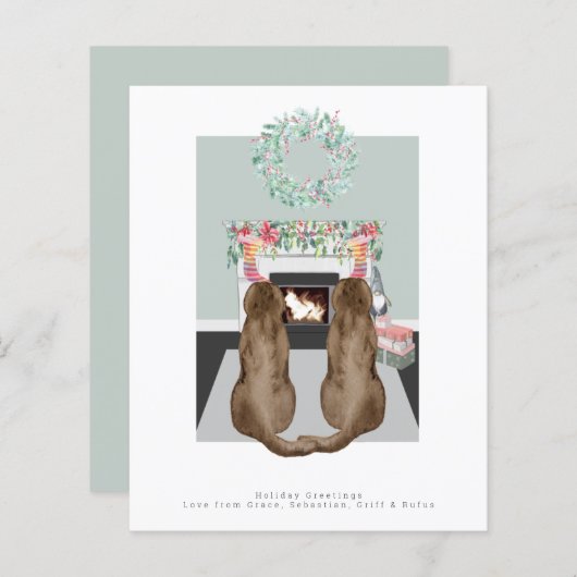 Kerstchocolade Labrador Dogs Fireplace Scene (Voorkant / Achterkant)