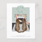 Kerstchocolade Labrador Dogs Fireplace Scene (Voorkant)