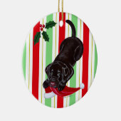 kerstchocolade Labrador Puppy Keramisch Ornament (Rechts)