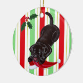 kerstchocolade Labrador Puppy Keramisch Ornament (Links)