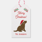 kerstchocolade Labrador Puppy Silhouette Gift Cadeaulabel (Achterkant)