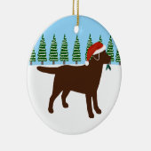 Kerstchocolade Labrador Santa Hat Keramisch Ornament (Rechts)