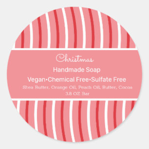 Kerstchocolade Roze handgemaakte zeep Beauty Ronde Sticker