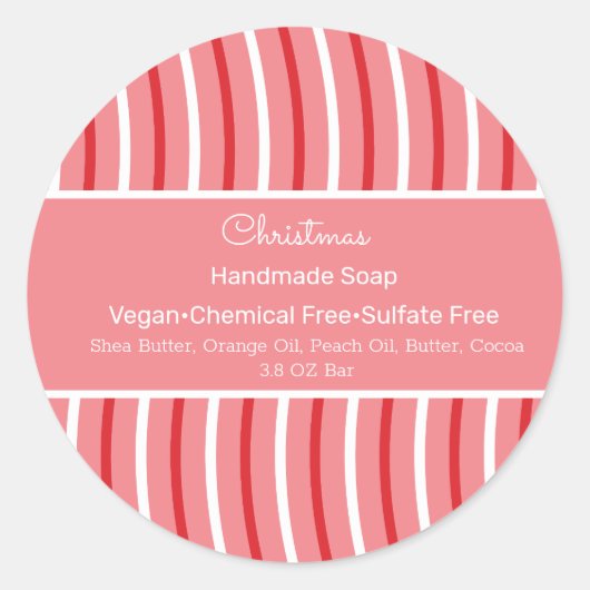Kerstchocolade Roze handgemaakte zeep Beauty Ronde Sticker (Voorkant)