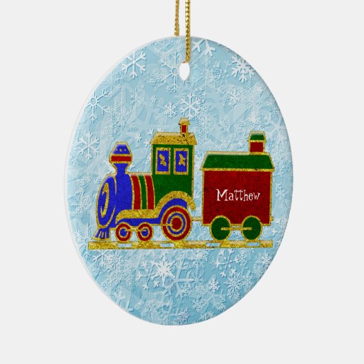 KerstChoo Choo Train personaliseren Keramisch Ornament (Rechts)
