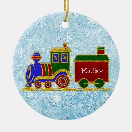 KerstChoo Choo Train personaliseren Keramisch Ornament (Voorkant)