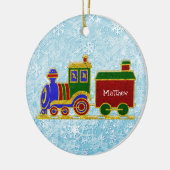 KerstChoo Choo Train personaliseren Keramisch Ornament (Links)