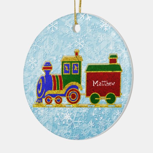 KerstChoo Choo Train personaliseren Keramisch Ornament (Links)
