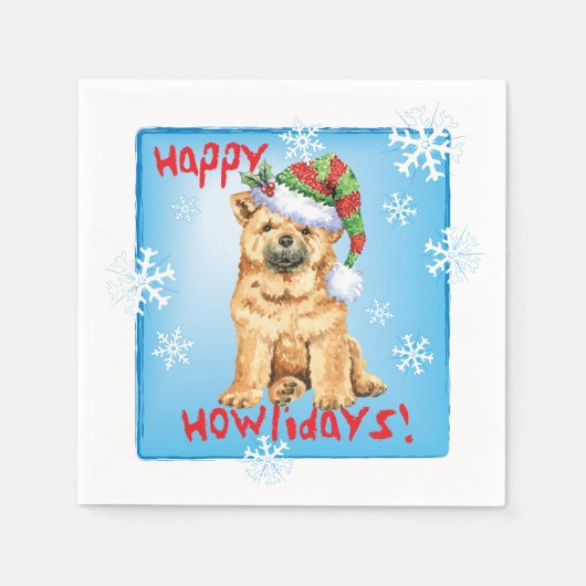 Kerstchow Chow Napkins Servet (Voorkant)