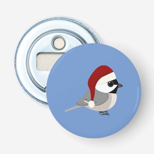 Kerstcichorei Button Flesopener (Voorkant)