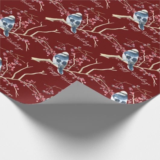 Kerstcichorei met Berries Cadeaupapier (Hoek)