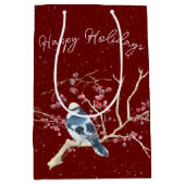 Kerstcichorei met Berries en snowflakes Medium Cadeauzakje (Voorkant)