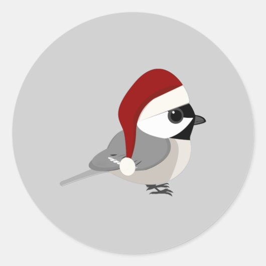 Kerstcichorei Ronde Sticker (Voorkant)